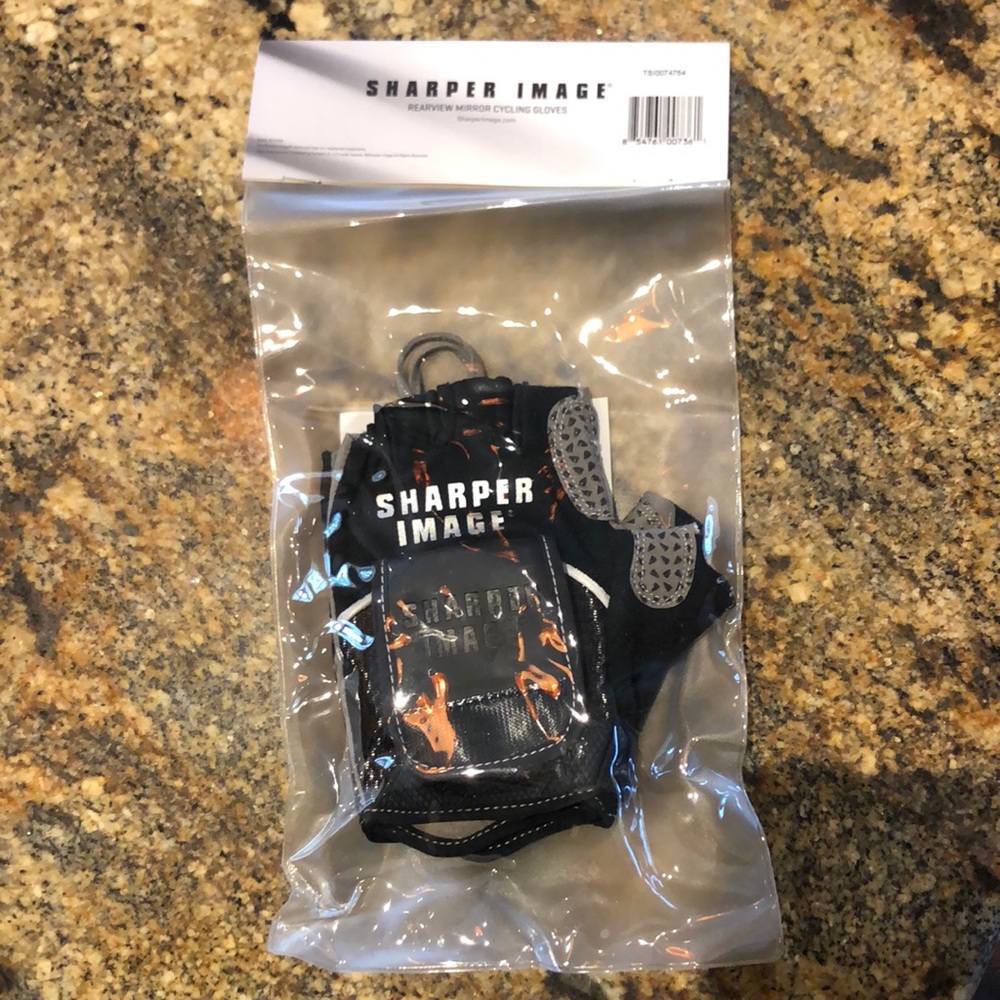 Sharper image rearview mirror cycling gloves
